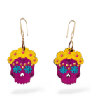 ARETES CALAVERA FLORES MORADO