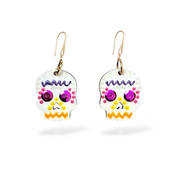 ARETES CALAVERITA AZÚCAR ROSA