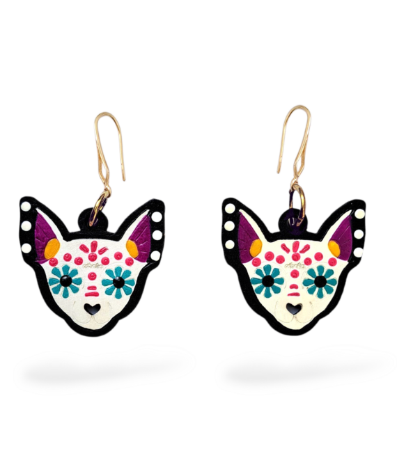 ARETES PERRO CALAVERA