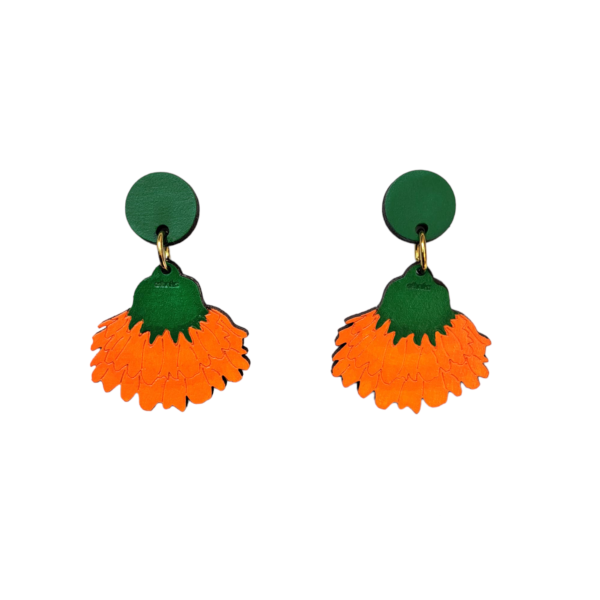 aretes inspirados en cempasuchiles