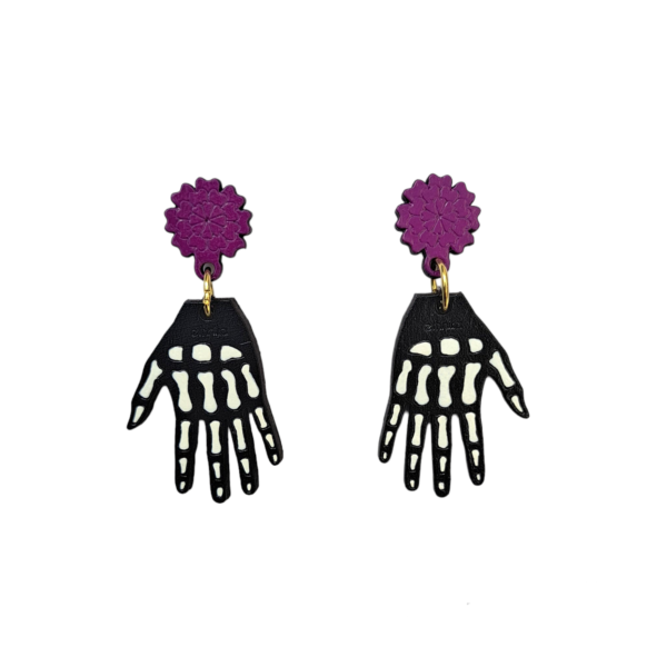 Aretes artesanales mexicanos esqueleto