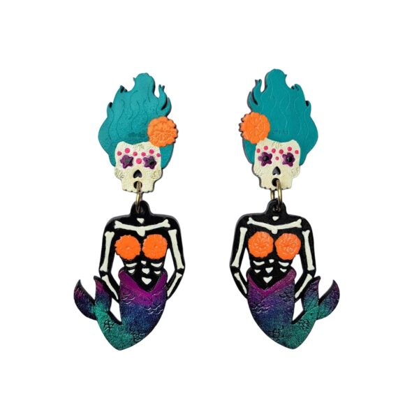 Arete Artesanal Sirena Calavera