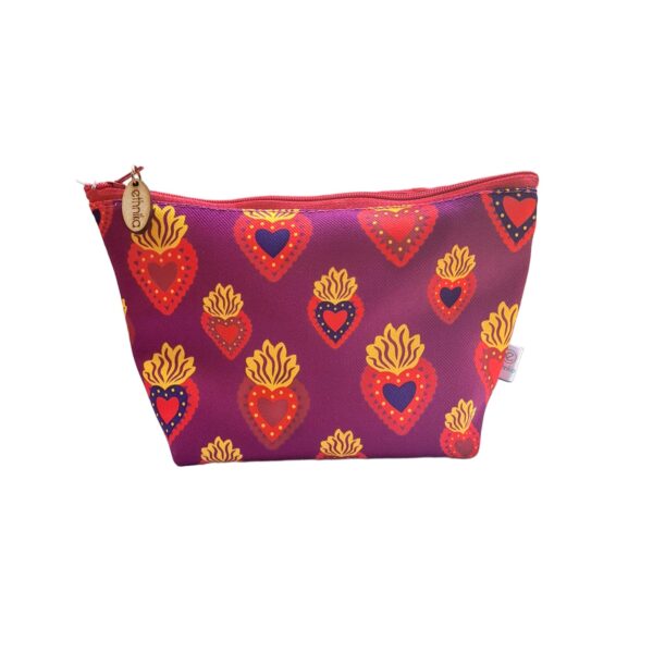 Bolsa artesanal morada sagrado corazón