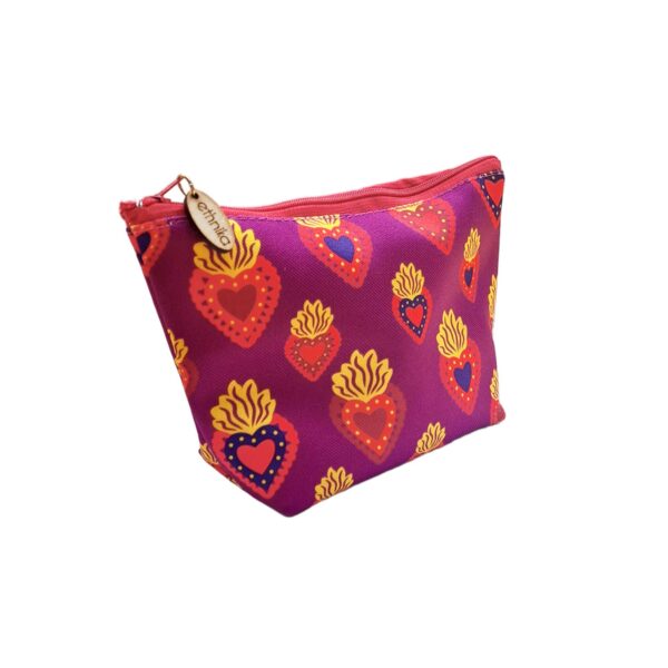 Bolsa artesanal morada sagrado corazón