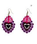 ARETES CORAZON CALAVERA MORADO