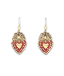EDICIÓN 16 AÑOS ARETES METAL SAGRADO CORAZÓN  ROJO-DORADO