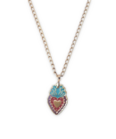 EDICIÓN 16 AÑOS COLLAR METAL SAGRADO CORAZÓN  MORADO-TURQUESA