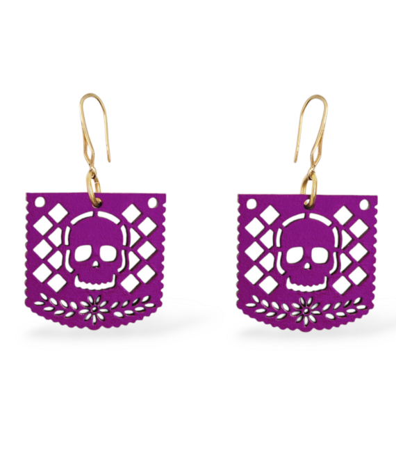 ARETE PAPEL PICADO CALAVERA MORADO