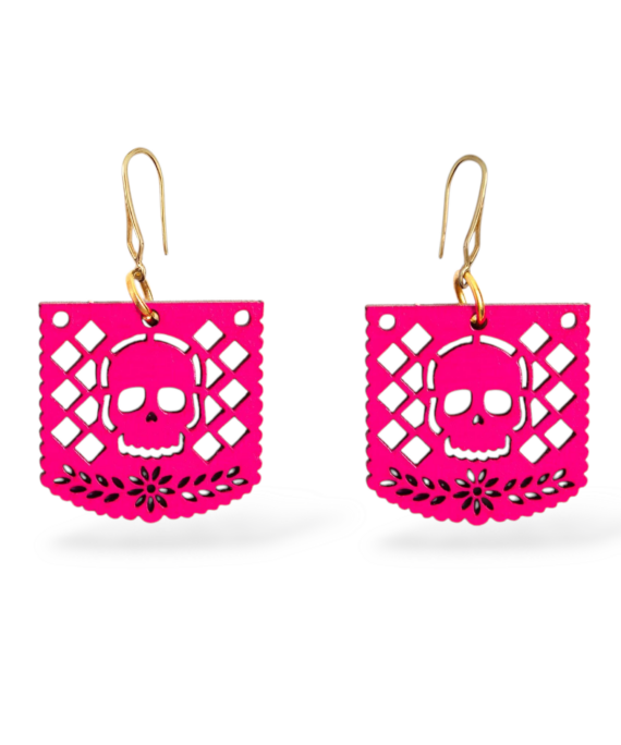 ARETE PAPEL PICADO CALAVERA ROSA