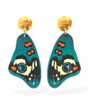 ARETE MARIPOSA OJO DE VENADO TURQUESA