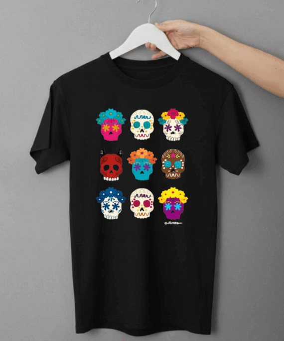 PLAYERA 9 CALAVERAS