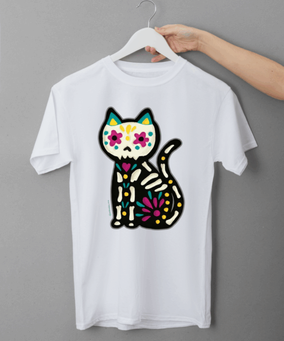 PLAYERA GATO CALAVERA