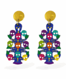 ARETES ÁRBOL CALAVERA azul