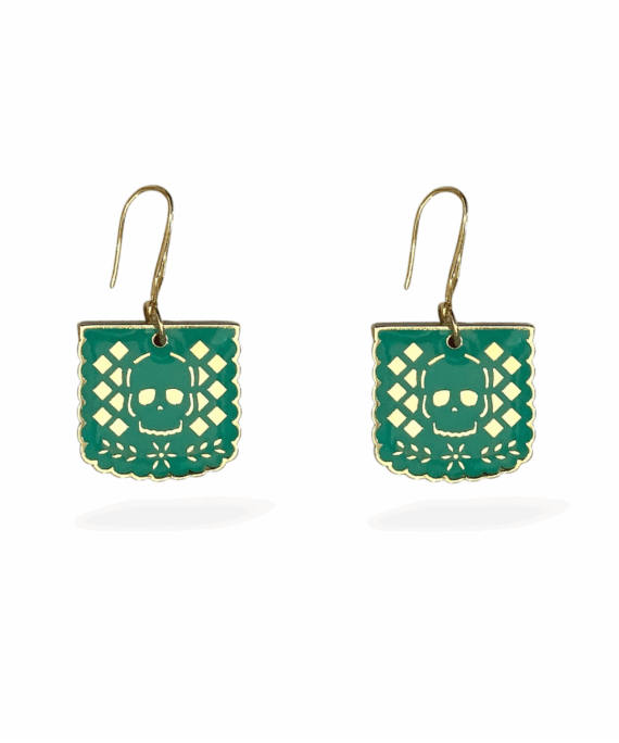 EDICIÓN 17 AÑOS ARETES METAL PAPEL PICADO turquesa