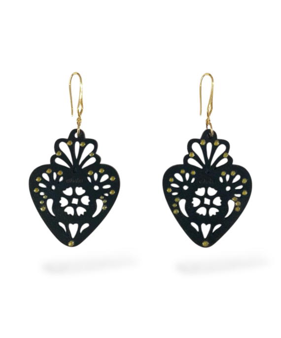 ARETE PAPEL PICADO CORAZÓN NEGRO