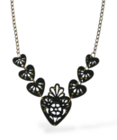 COLLAR PAPEL PICADO CORAZÓN NEGRO