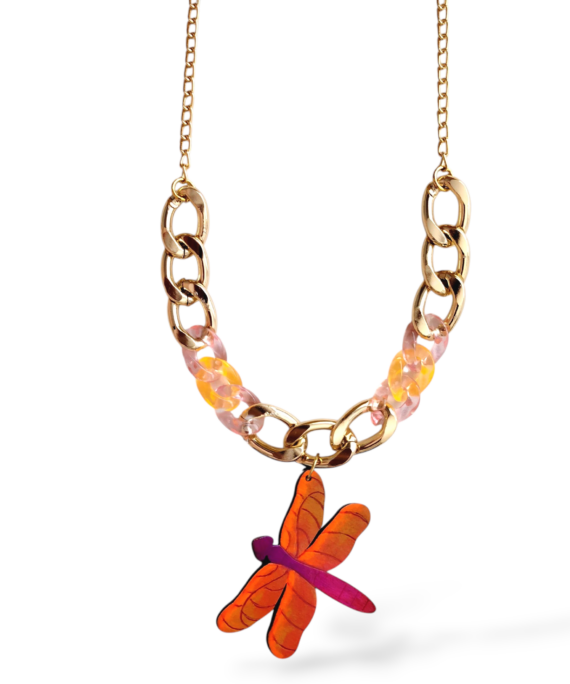COLLAR LIBÉLULA NARANJA