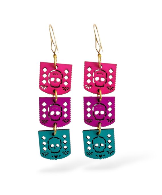 ARETE TRÍADA PAPEL PICADO CALAVERA/ Rosa-Mor-turq