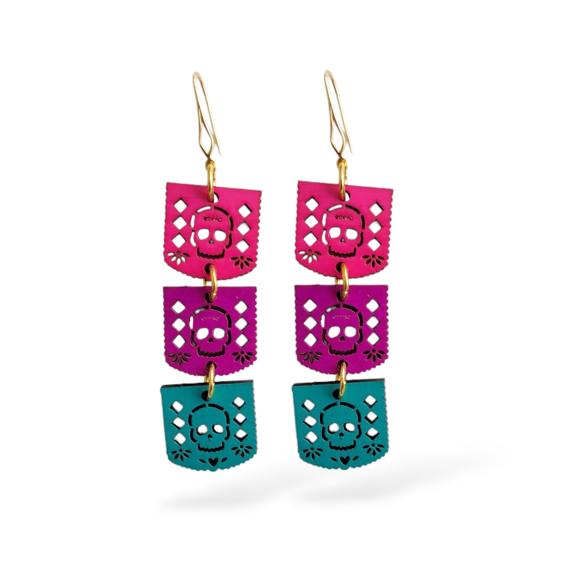 ARETE TRÍADA PAPEL PICADO CALAVERA/ Rosa-Mor-turq